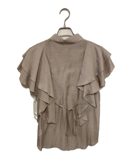 Snidel（スナイデル）Snidel (スナイデル) シャツカラーフリルブラウス ピンクベージュ サイズ:FREEの古着・服飾アイテム