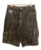 SCHOOL OF HARD KNOCKSスクールオブハードノックス）の古着「刺繍デニムハーフパンツ」｜インディゴ