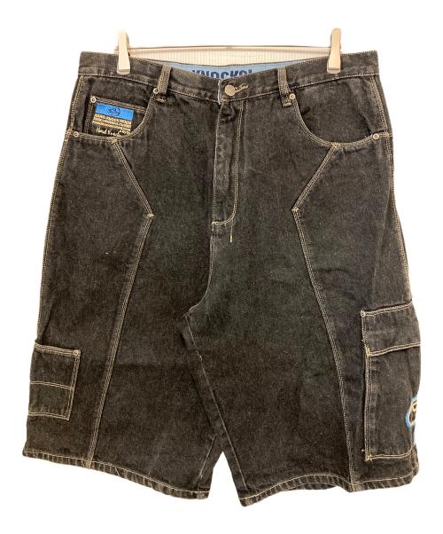 SCHOOL OF HARD KNOCKS（スクールオブハードノックス）school of hard knocks (スクールオブハードノックス) 刺繍デニムハーフパンツ インディゴ サイズ:36の古着・服飾アイテム