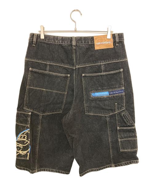 SCHOOL OF HARD KNOCKS（スクールオブハードノックス）school of hard knocks (スクールオブハードノックス) 刺繍デニムハーフパンツ インディゴ サイズ:36の古着・服飾アイテム