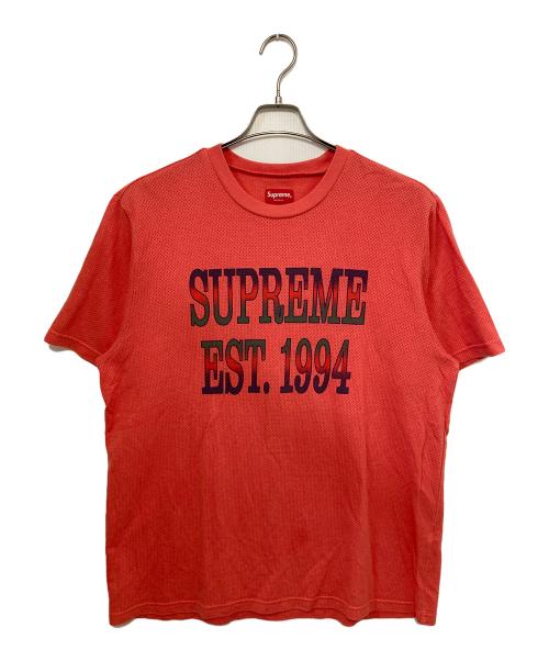 SUPREME（シュプリーム）Supreme (シュプリーム) Cotton Mesh Gradient Logo S/S TOP レッド サイズ:Ⅼの古着・服飾アイテム