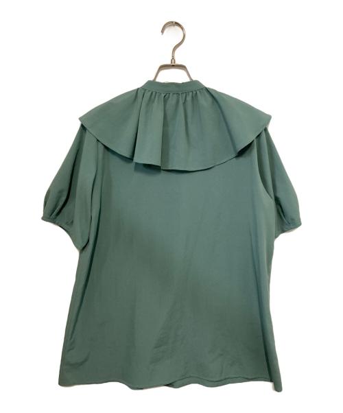 green label relaxing（グリーンレーベルリラクシング）green label relaxing (グリーンレーベルリラクシング) ラッフルブラウス グリーン サイズ:記載なしの古着・服飾アイテム