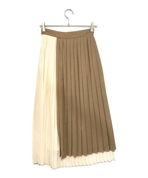 CLANE（クラネ）CLANE (クラネ) BI COLOR PLEASTS LONG SKIRT / カラープリーツロングスカート ベージュ サイズ:1の古着・服飾アイテム
