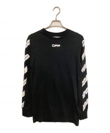 OFFWHITE（オフホワイト）の古着「AIR PORT TAPEARROW LINE ロングスリーブカットソー」｜ブラック