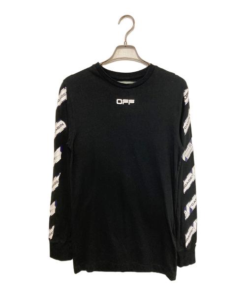 OFFWHITE（オフホワイト）OFFWHITE (オフホワイト) AIR PORT TAPEARROW LINE ロングスリーブカットソー ブラック サイズ:XSの古着・服飾アイテム