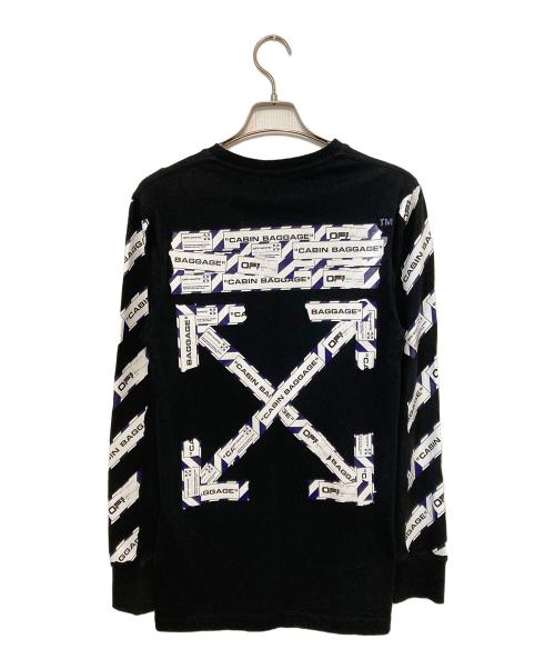OFFWHITE（オフホワイト）OFFWHITE (オフホワイト) AIR PORT TAPEARROW LINE ロングスリーブカットソー ブラック サイズ:XSの古着・服飾アイテム