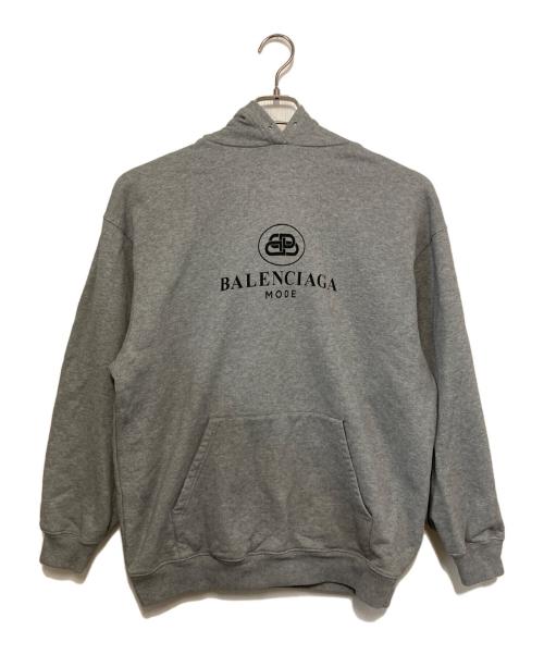 BALENCIAGA（バレンシアガ）BALENCIAGA (バレンシアガ) BBモードロゴプリントパーカー グレー サイズ:XSの古着・服飾アイテム