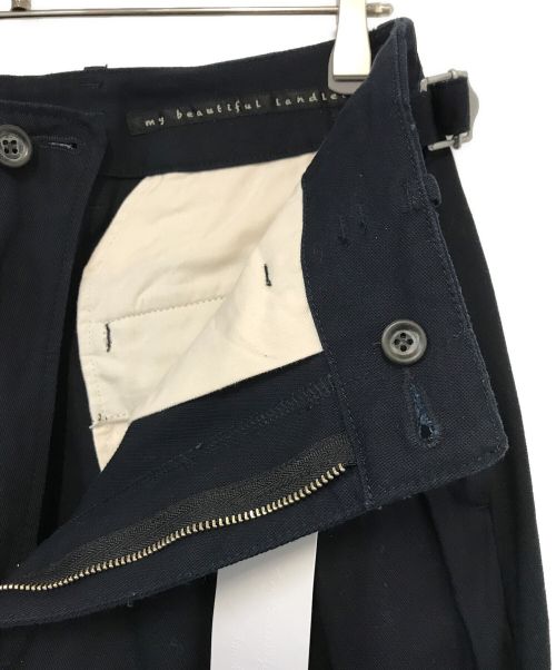 My Beautiful Landlet（マイビューティフルランドレット）My Beautiful Landlet (マイビューティフルランドレット) MILITARY CLOTH TUCK WIDE PANTS ネイビー サイズ:1の古着・服飾アイテム