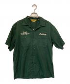 AVIREXアヴィレックス）の古着「LINEN COTTON PENSACOLA WORK SHIRT」｜グリーン