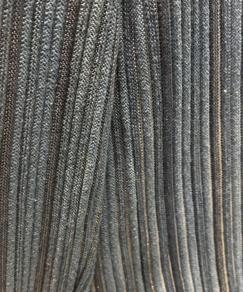 Mame Kurogouchi（マメクロゴウチ）Mame Kurogouchi (マメクロゴウチ) Ribbed Knit Top With Laced Cuff ブルー サイズ:2の古着・服飾アイテム