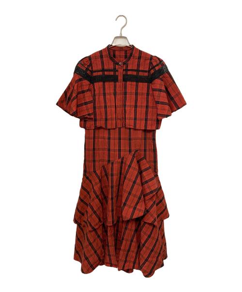 furfur（ファーファー）FURFUR (ファーファー) 2WAYティアードワンピース レッド サイズ:Fの古着・服飾アイテム