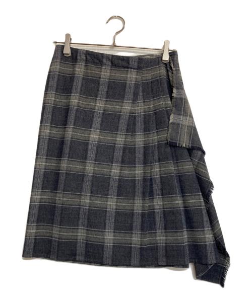 MaxMara（マックスマーラ）MaxMara (マックスマーラ) チェックスカート ネイビー×グレー サイズ:38の古着・服飾アイテム