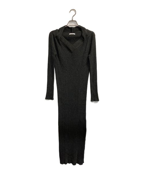 STUDIOUS（ステュディオス）STUDIOUS (ステュディオス) デザインネックニットドレス グレー サイズ:1の古着・服飾アイテム