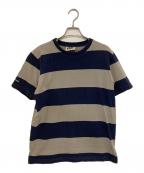 BARBARIANバーバリアン）の古着「ボーダーカットソー」｜ネイビー×ベージュ