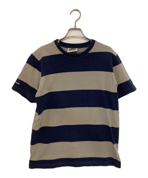 BARBARIAN（バーバリアン）BARBARIAN (バーバリアン) ボーダーカットソー ネイビー×ベージュ サイズ:Ｓの古着・服飾アイテム