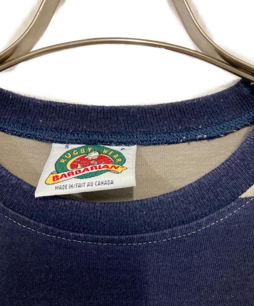 BARBARIAN（バーバリアン）BARBARIAN (バーバリアン) ボーダーカットソー ネイビー×ベージュ サイズ:Ｓの古着・服飾アイテム