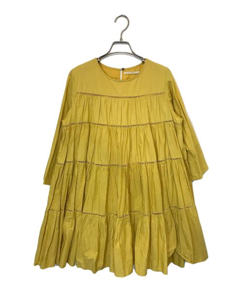ne quittez pas（ヌキテパ）ne quittez pas (ヌキテパ) ティアードワンピース イエロー サイズ:不明の古着・服飾アイテム