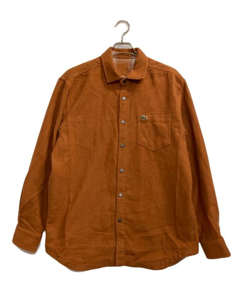LACOSTE（ラコステ）LACOSTE (ラコステ) リバーシブルフランネルシャツ ホワイト×ブラウン サイズ:Ｍの古着・服飾アイテム
