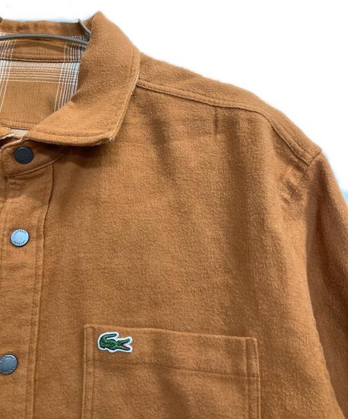 LACOSTE（ラコステ）LACOSTE (ラコステ) リバーシブルフランネルシャツ ホワイト×ブラウン サイズ:Ｍの古着・服飾アイテム