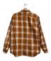中古・古着 LACOSTE (ラコステ) リバーシブルフランネルシャツ ホワイト×ブラウン サイズ:Ｍ：5000円