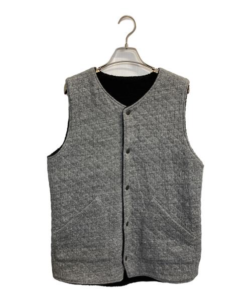 JACKMAN（ジャックマン）JACKMAN (ジャックマン) リバーシブルボアベスト ブラック×グレー サイズ:Ⅼの古着・服飾アイテム