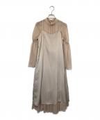 anuansアニュアンス）の古着「シアーティアードワンピース」｜ベージュ