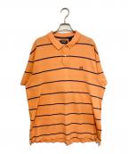CHAPSチャップス）の古着「ボーダーポロシャツ」｜ネイビー×オレンジ