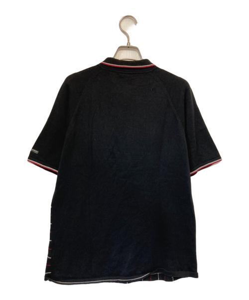 BURBERRY BLACK LABEL（バーバリーブラックレーベル）BURBERRY BLACK LABEL (バーバリーブラックレーベル) ニットポロシャツ レッド×ブラック サイズ:２の古着・服飾アイテム
