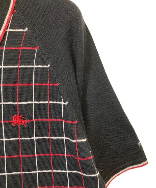 BURBERRY BLACK LABEL（バーバリーブラックレーベル）BURBERRY BLACK LABEL (バーバリーブラックレーベル) ニットポロシャツ レッド×ブラック サイズ:２の古着・服飾アイテム