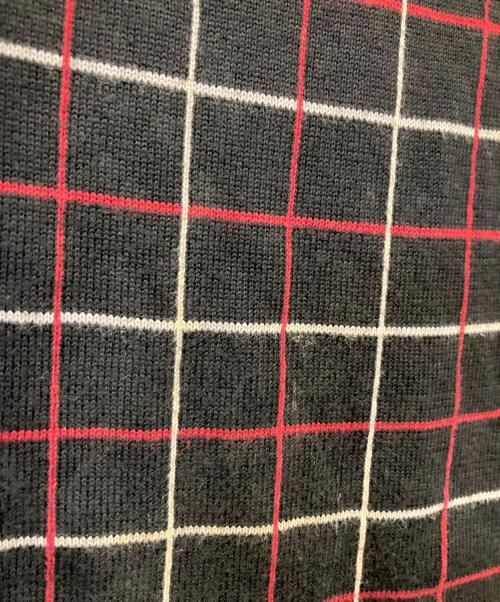 BURBERRY BLACK LABEL（バーバリーブラックレーベル）BURBERRY BLACK LABEL (バーバリーブラックレーベル) ニットポロシャツ レッド×ブラック サイズ:２の古着・服飾アイテム