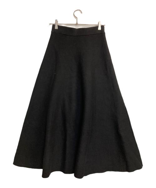 SLOBE IENA（スローブ イエナ）SLOBE IENA (スローブ イエナ) ミラノリブニットフレアスカート ブラック サイズ:ＦＲＥＥの古着・服飾アイテム