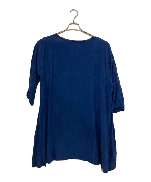 BEARDSLEY（ビアズリー）BEARDSLEY (ビアズリー) シンプルリネンワンピース ブルー サイズ:FREEの古着・服飾アイテム