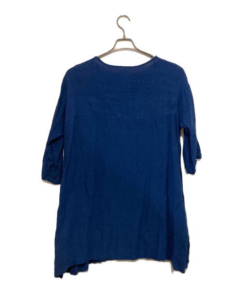 BEARDSLEY（ビアズリー）BEARDSLEY (ビアズリー) シンプルリネンワンピース ブルー サイズ:FREEの古着・服飾アイテム