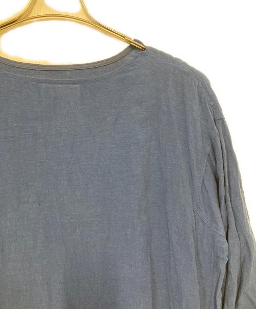 BEARDSLEY（ビアズリー）BEARDSLEY (ビアズリー) シンプルリネンワンピース ブルー サイズ:FREEの古着・服飾アイテム