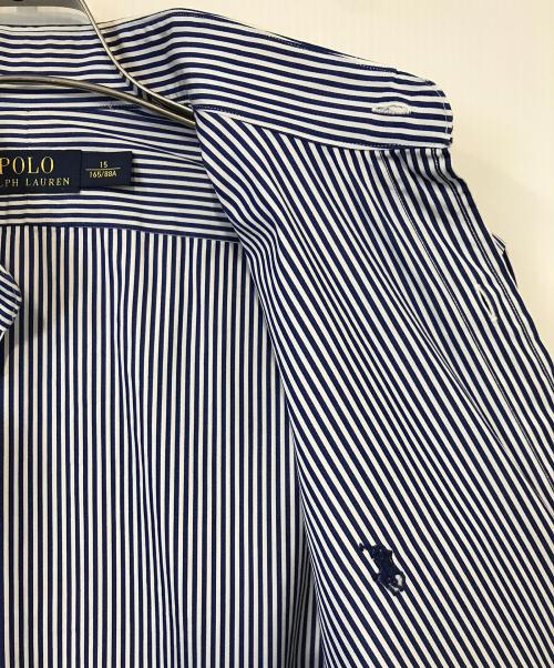 POLO RALPH LAUREN（ポロ・ラルフローレン）POLO RALPH LAUREN (ポロ・ラルフローレン) ストライプシャツ ホワイト×ブルー サイズ:15の古着・服飾アイテム