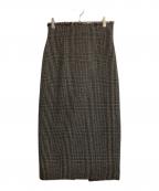 Whim Gazetteウィムガゼット）の古着「グレンチェックタイトスカート」｜ブラウン