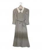 Apuweiser-richeアプワイザーリッシェ）の古着「ビジュー襟マーメイドワンピース」｜グレー