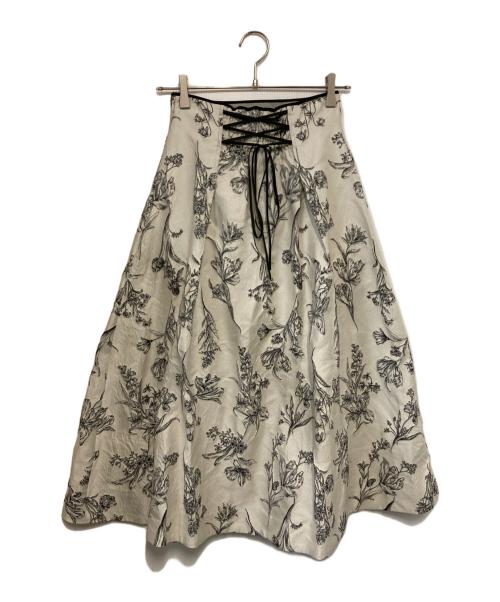 Mystrada（マイストラーダ）Mystrada (マイストラーダ) ジャガードスカート アイボリー サイズ:34の古着・服飾アイテム