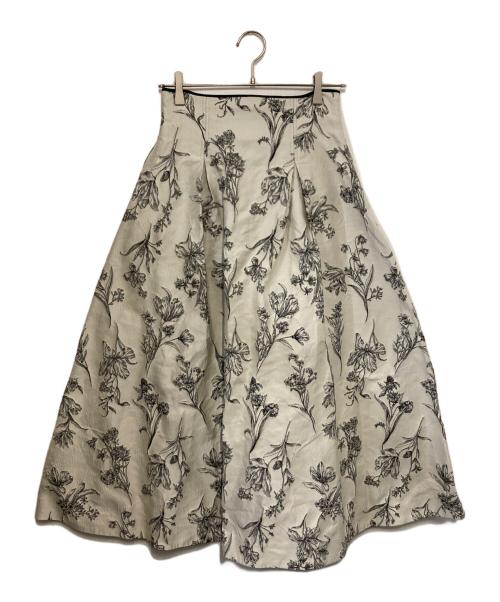 Mystrada（マイストラーダ）Mystrada (マイストラーダ) ジャガードスカート アイボリー サイズ:38の古着・服飾アイテム