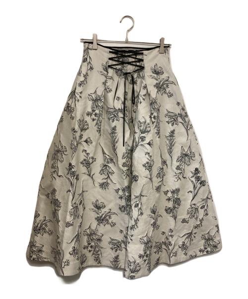 Mystrada（マイストラーダ）Mystrada (マイストラーダ) ジャガードスカート アイボリー サイズ:38の古着・服飾アイテム