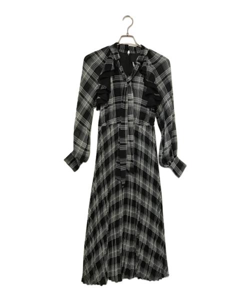 Estella.K（エステラケー）Estella.K (エステラケー) タイ付きアコーディオンプリーツドレス ブラック サイズ:ＦＲＥＥの古着・服飾アイテム