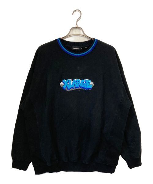X-LARGE（エクストララージ）X-LARGE (エクストララージ) GRAFFITI CREWNECK SWEAT ブラック サイズ:XLの古着・服飾アイテム