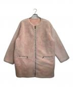 MSGMエムエスジーエム）の古着「ノーカラーボアコート」｜ピンク