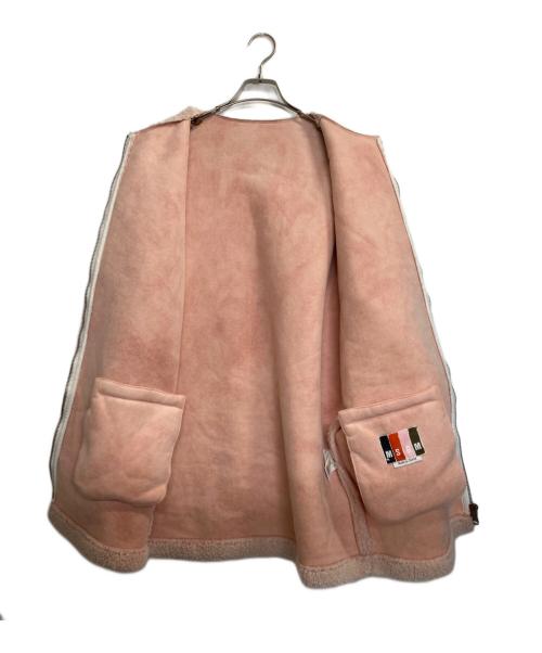 MSGM（エムエスジーエム）MSGM (エムエスジーエム) ノーカラーボアコート ピンク サイズ:40の古着・服飾アイテム