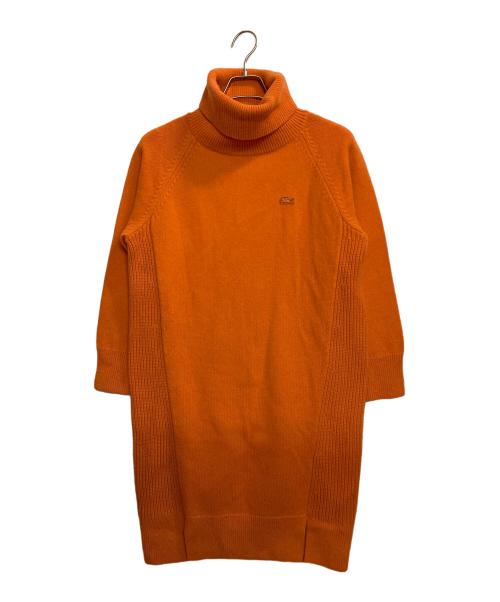 LACOSTE（ラコステ）LACOSTE (ラコステ) ミドルゲージタートルネックニットドレス オレンジ サイズ:36の古着・服飾アイテム