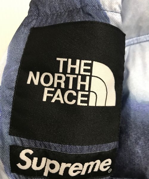SUPREME（シュプリーム）SUPREME (シュプリーム) THE NORTH FACE (ザ ノース フェイス) Bleached Denim Print Nuptse Jacket インディゴ サイズ:Sの古着・服飾アイテム