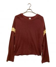 6(ROKU) BEAUTY&YOUTH（ロク ビューティーアンドユース）の古着「FOOT BALL LONG SLEEVE T-SHIRT」｜ブラウン