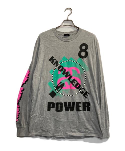 stussy（ステューシー）stussy (ステューシー) KNOWLEDGEプリントカットソー グレー サイズ:Ｌの古着・服飾アイテム
