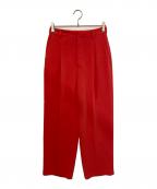 BEAUTY&YOUTHビューティーアンドユース）の古着「ダブルクロスタックワイド ストレートパンツ」｜レッド