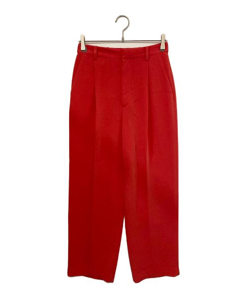BEAUTY&YOUTH（ビューティーアンドユース）BEAUTY&YOUTH (ビューティーアンドユース) ダブルクロスタックワイド ストレートパンツ レッド サイズ:Ⅼの古着・服飾アイテム